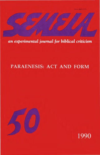 Semeia 50: Paraenesis: Act and Form