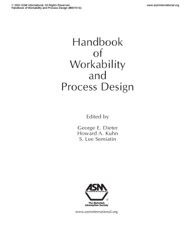 Handbook of Workability and Process Design