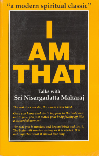 I Am That: Talks with Sri Nisargadatta Maharaj