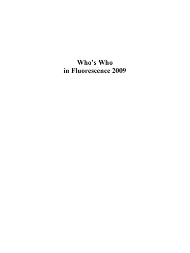 Who’s Who in Fluorescence 2009
