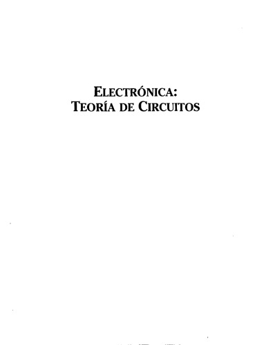 Electronica Teoria de Circuitos   Spanish