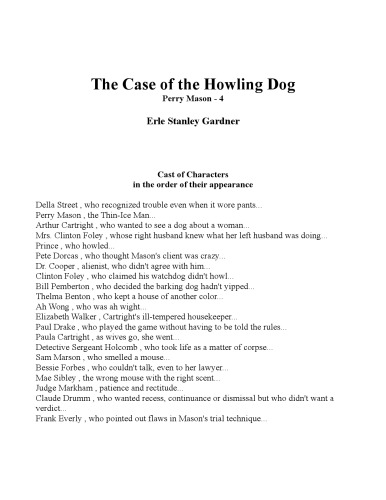 The Case of the Howling Dog