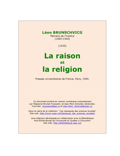 La raison et la religion