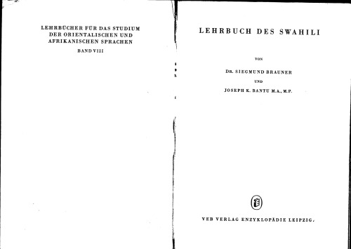 Lehrbuch des Swahili