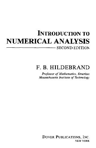 Introduction to Numerical Analysis