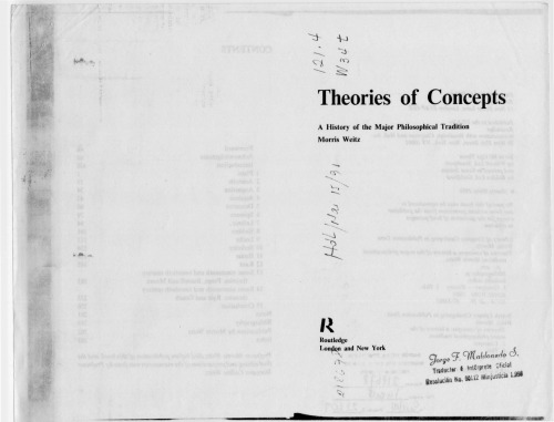 Theories of Concepts: A History of the Major Philosophical Traditions