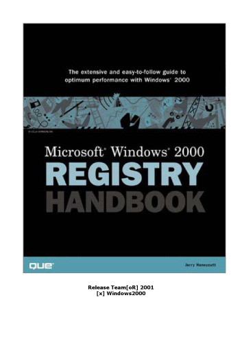 Microsoft Windows 2000 Registry Handbook