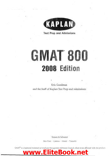 Kaplan GMAT 800, 2007-2008 Edition