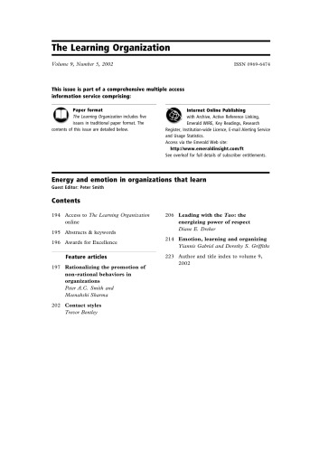 The Learning Organization, Volume 9, Number 5, 2002