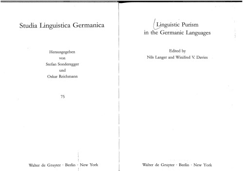 Linguistic Purism In The Germanic Languages (Studia Linguistica Germanica)