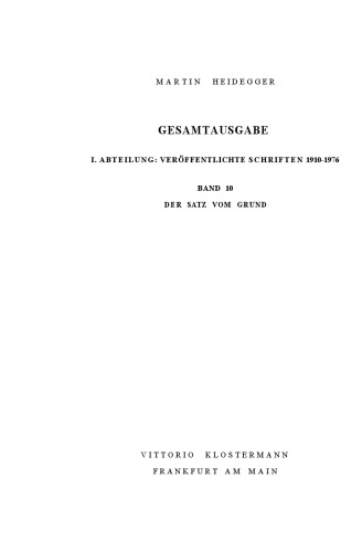 Der Satz vom Grund (1955-1956)