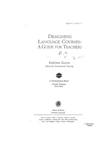 Designing Language Courses: A Guide for Teachers