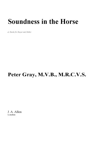 Soundness in the Horse: A Guide for Buyer and Seller