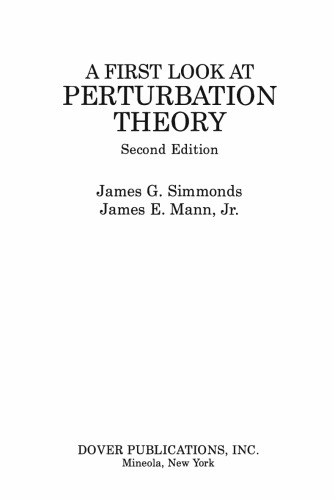 A First Look at Perturbation Theory 2nd Edition