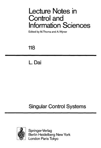 Singular Control Systems