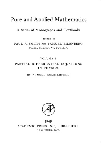 Partial Differential Equations in Physics