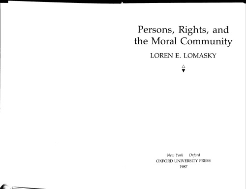 Persons, Rights, and the Moral Community