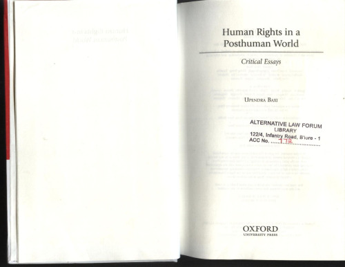 Human Rights in a Post Human World: Critical Essays