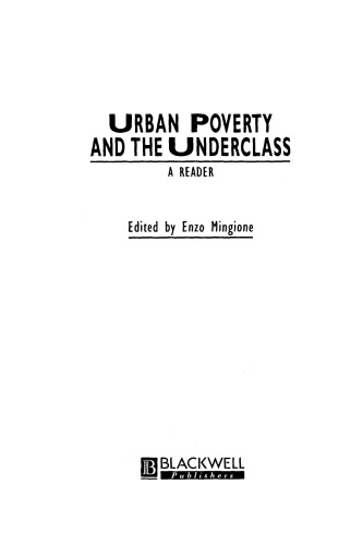 Urban Poverty and the Underclass (Studies in Urban and Social Change)