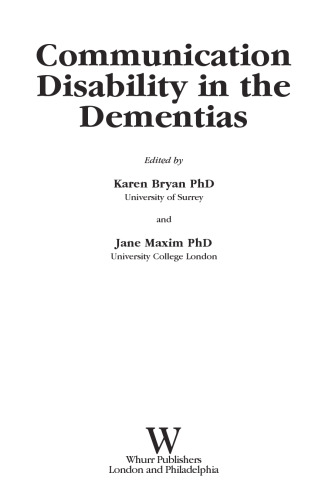 Communication Disability in the Dementias