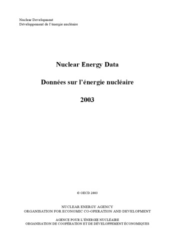 Nuclear Energy Data Donnees Sur L'Energie Nucleaire 2003