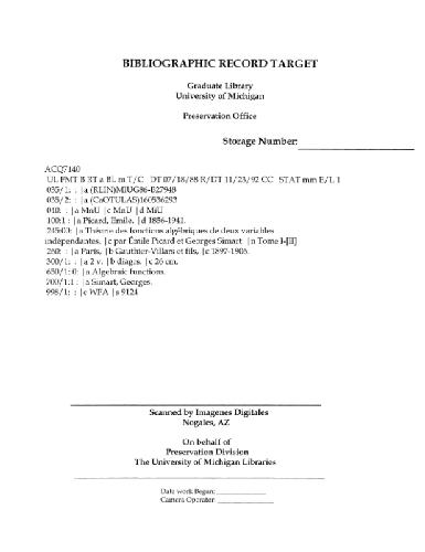 Theorie des fonctions algebriques de 2 variables