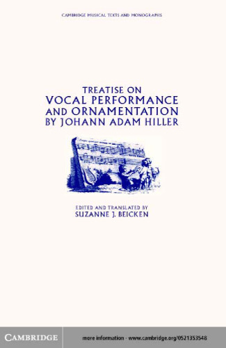 Treatise on Vocal Performance and Ornamentation by Johann Adam Hiller