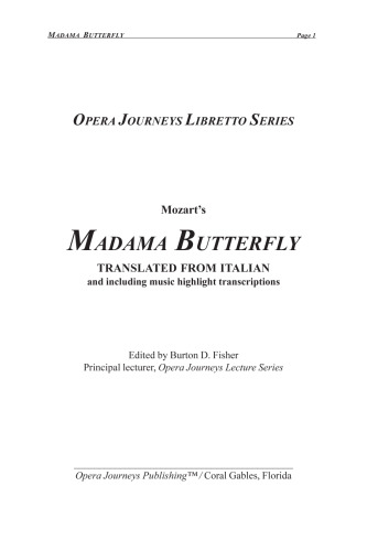 Madama Butterfly (Opera Journeys Libretto Series)