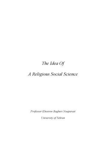 the idea of a religious science