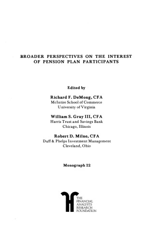 Broader Perspectives on the Interest of Pension Plan Participants