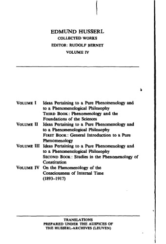 On the Phenomenology of the Consciousness of Internal Time (1893–1917)