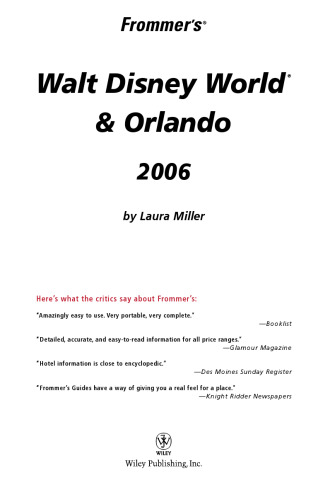 Frommer's Walt Disney World & Orlando 2006 (Frommer's Complete)