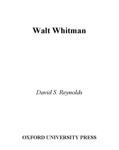 Walt Whitman (Live and Legacies)