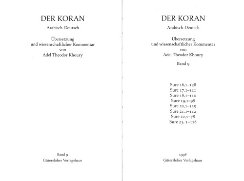 Der Koran, Bd.9, Suren 16-23