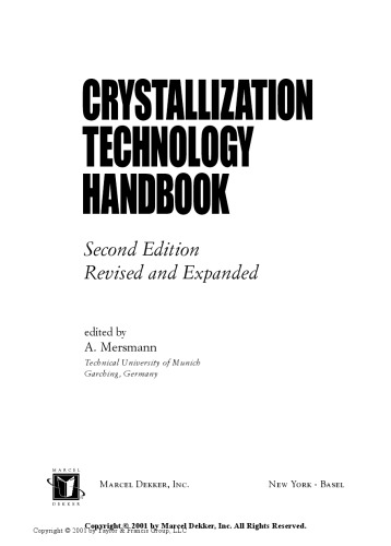 Crystallization Technology Handbook