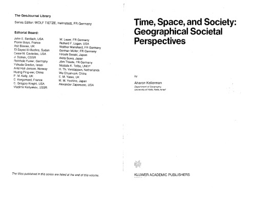 Time, Space, and Society: Geographical Societal Perpectives (GeoJournal Library)