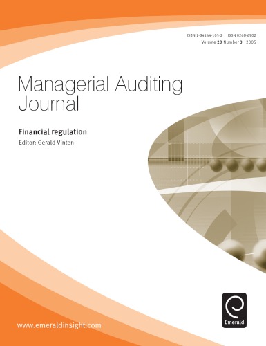 Managerial auditing journal: Financial regulation, Volume 20, Issue 3