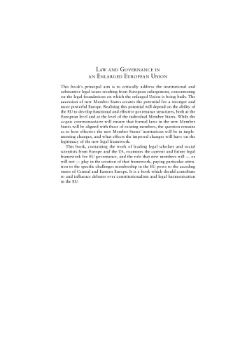 Law And Governance In An Enlarged European Union