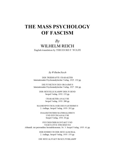 The Mass Psychology of Fascism