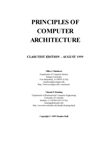 Principles of Computer Architecture