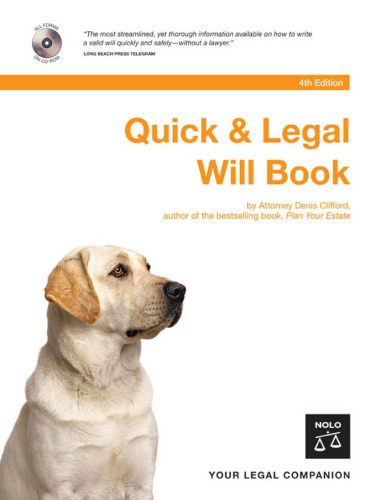 Quick & Legal Will Book, 4th edition