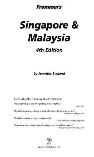 Frommer's Singapore & Malaysia (2005)  (Frommer's Complete)