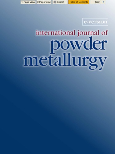 International Journal of Powder Metallurgy Volume 46 Issue 6