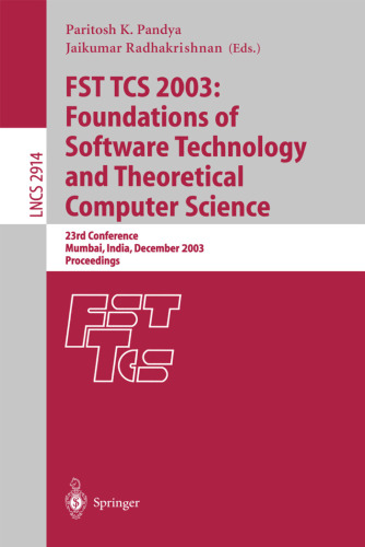 FST TCS 2003: Foundations of Software Technology and Theoretical Computer Science