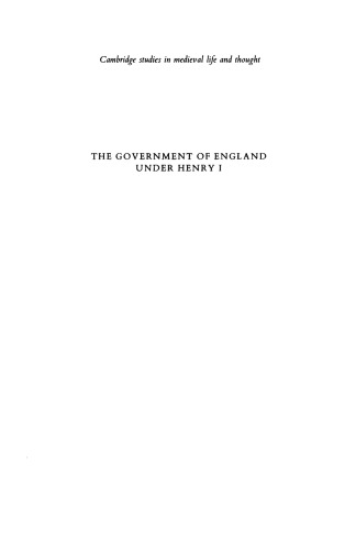 The Government of England under Henry I