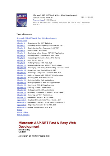 Microsoft ASP.NET: fast & easy Web development