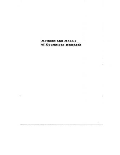 Methods and Models of Operations Research