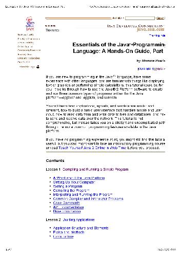 Essentials of the Java Programming Language: A Hands-On Guide, Part 1