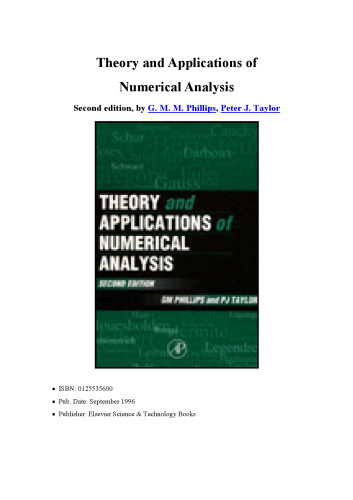 Theory and Applications of Numerical Analysis