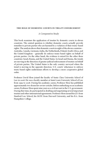 The Role of Domestic Courts in Treaty Enforcement: A Comparative Study